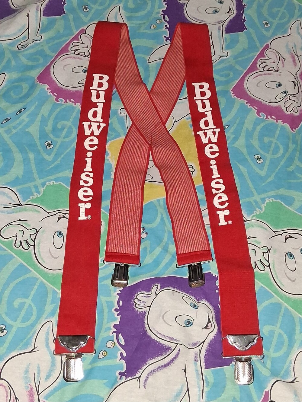 80s Budweiser Vintage Red Suspenders